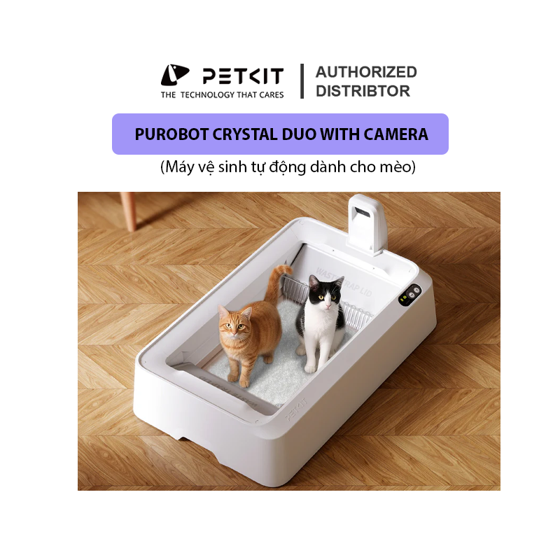 Hộp vệ sinh cho mèo tự động Purobot Crystal Duo