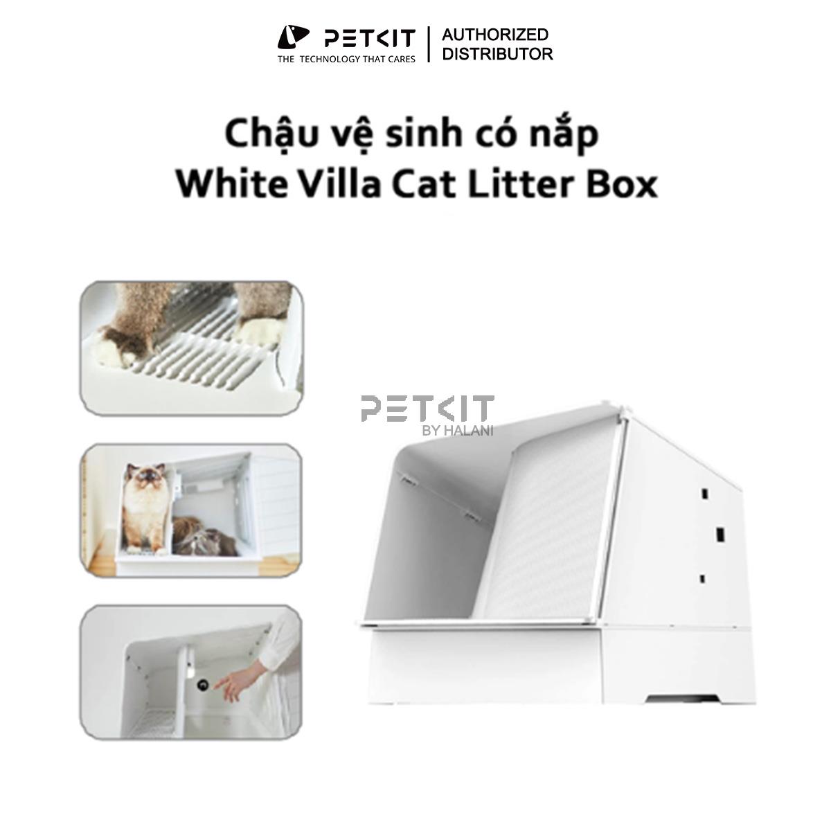 Chậu vệ sinh có nắp White Villa Cat Litter Box