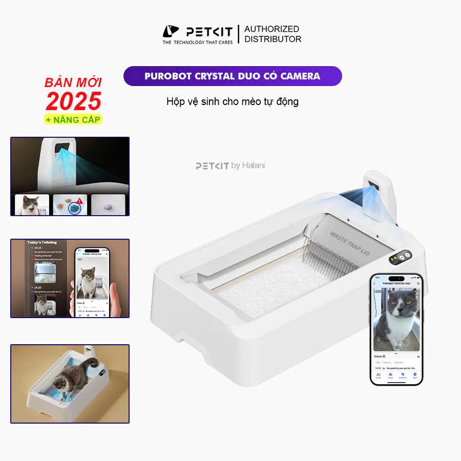 Hộp vệ sinh cho mèo tự động Purobot Crystal Duo (hàng đặt trước) 